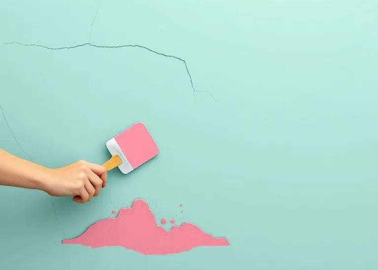 Ponçage et rebouchage des fissures avant mise en peinture